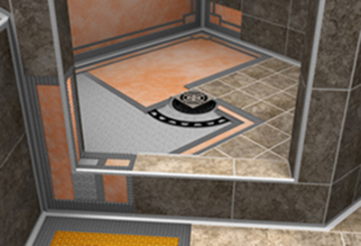 Étanchéité et désolidarisation de la douche - Nous utilisons le système Schluter pour la construction des douches en céramique