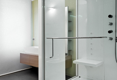 Installation de douche modulaire ultra moderne - Construction de salle de bain neuve avec installation de douche modulaire au goût du jour. Projet de construction de salle de bain effectué à Saint-Bruno-de-Montarville sur la rive-sud de Montréal.